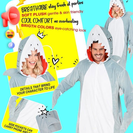 Haai Jumpsuit met Kap van Widmann koop je bij Partywinkel
