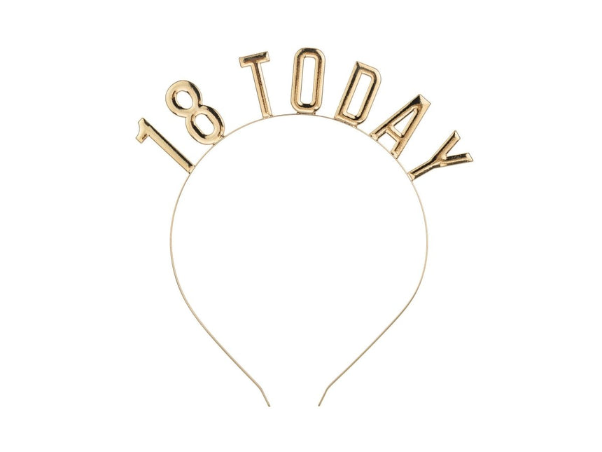 Haarband 18 Jaar Goud van Partydeco koop je bij Partywinkel