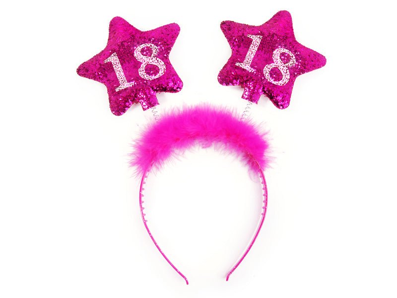 Haarband 18 Jaar Sterren Roze van Partydeco koop je bij Partywinkel