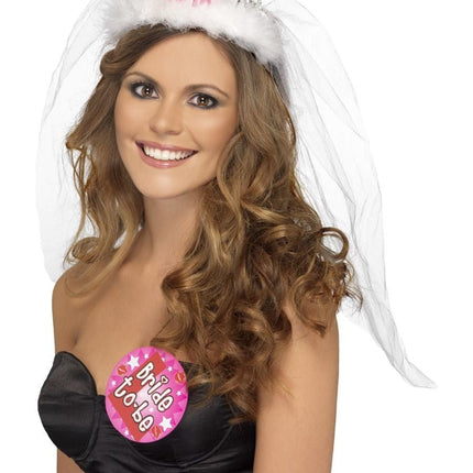 Haarband Bride To Be Wit van Smiffys koop je bij Partywinkel