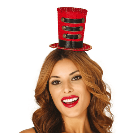 Haarband Majorette Mini Hoed Rood van Fiestas Guirca koop je bij Partywinkel