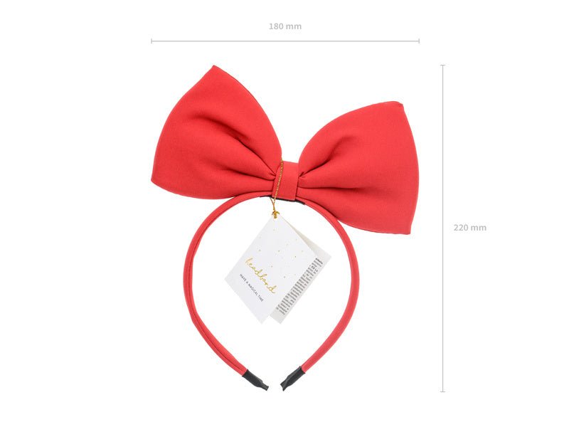 Haarband Rode Strik 21cm van Partydeco koop je bij Partywinkel