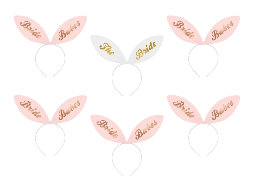 Haarbanden Bride Babes 6st van Partydeco koop je bij Partywinkel