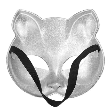 Halfmasker Disco cat zilver van Boland koop je bij Partywinkel