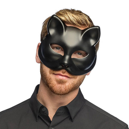 Halfmasker Kitty zwart van Boland koop je bij Partywinkel