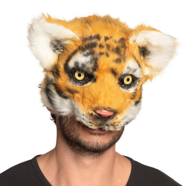 Halfmasker Tijger Pluchen van Boland koop je bij Partywinkel