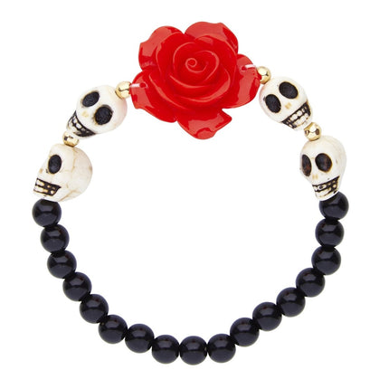 Halloween Armband Schedels Met Roos van Widmann koop je bij Partywinkel