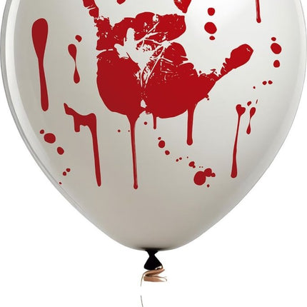 Halloween Ballonnen Handafdruk Bloed 30cm 10st van Fiestas Guirca koop je bij Partywinkel