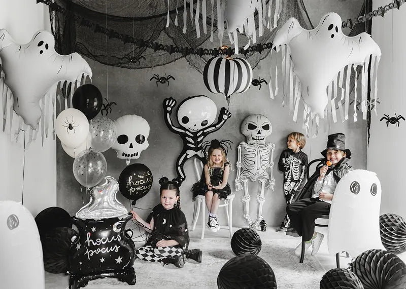 Halloween Ballonnen Zwart Wit Spinnen 30cm 6st van Partydeco koop je bij Partywinkel