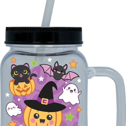 Halloween Beker Pompoen Met Rietje van Fiestas Guirca koop je bij Partywinkel