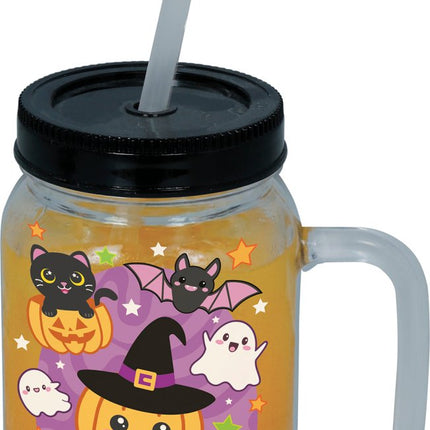 Halloween Beker Pompoen Met Rietje van Fiestas Guirca koop je bij Partywinkel
