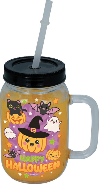 Halloween Beker Pompoen Met Rietje van Fiestas Guirca koop je bij Partywinkel
