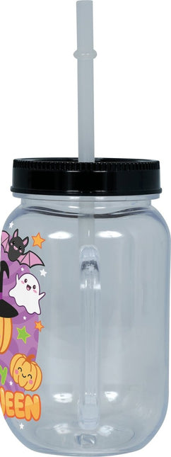 Halloween Beker Pompoen Met Rietje van Fiestas Guirca koop je bij Partywinkel