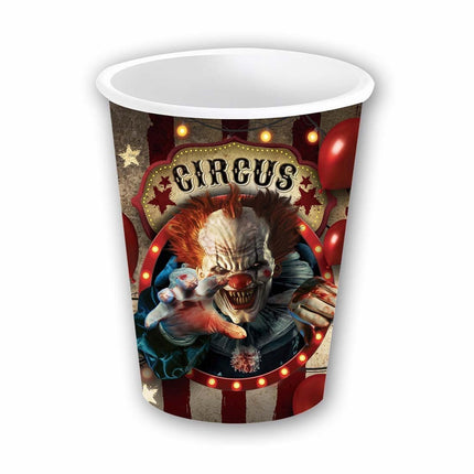 Halloween Bekers Clown 240ml 6st van Fiestas Guirca koop je bij Partywinkel