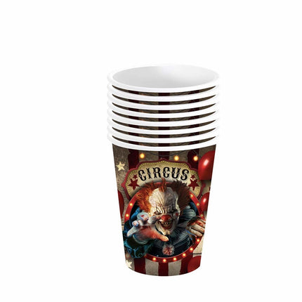 Halloween Bekers Clown 240ml 6st van Fiestas Guirca koop je bij Partywinkel