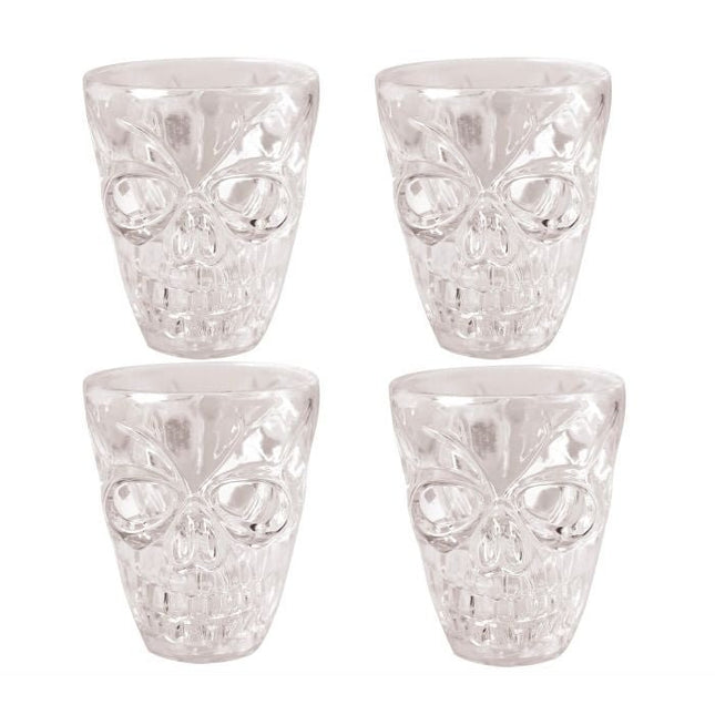 Halloween Bekers Doodshoofd 4st van Fiestas Guirca koop je bij Partywinkel