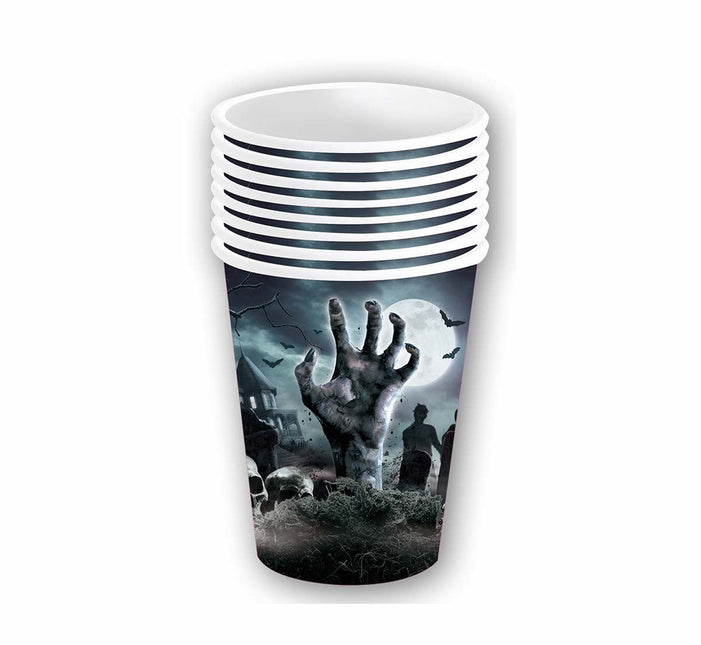 Halloween Bekers Kerkhof 240ml 6st van Fiestas Guirca koop je bij Partywinkel