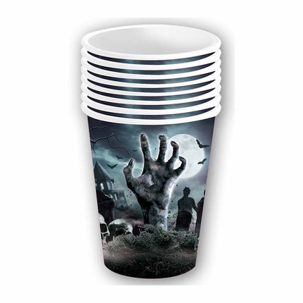 Halloween Bekers Kerkhof 355ml 6st van Fiestas Guirca koop je bij Partywinkel