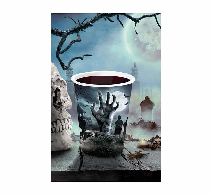 Halloween Bekers Kerkhof 355ml 6st van Fiestas Guirca koop je bij Partywinkel