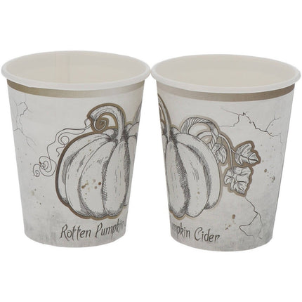 Halloween Bekers Pompoen 250ml 8st van Folat koop je bij Partywinkel