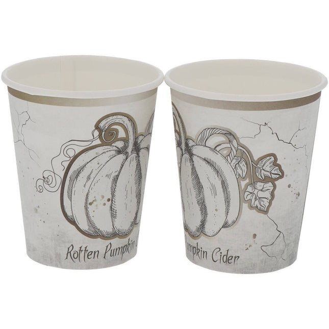 Halloween Bekers Pompoen 250ml 8st van Folat koop je bij Partywinkel