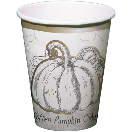Halloween Bekers Pompoen 250ml 8st van Folat koop je bij Partywinkel