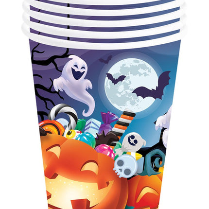 Halloween Bekers Pompoenen 240ml van Fiestas Guirca koop je bij Partywinkel