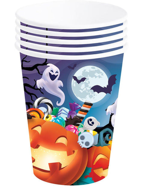 Halloween Bekers Pompoenen 240ml van Fiestas Guirca koop je bij Partywinkel