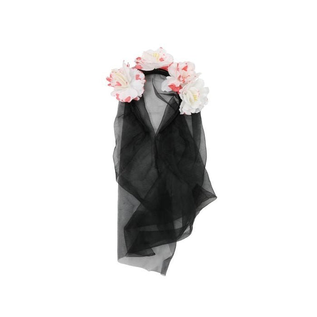 Halloween Bloemen Haarband Sluier van Fiestas Guirca koop je bij Partywinkel