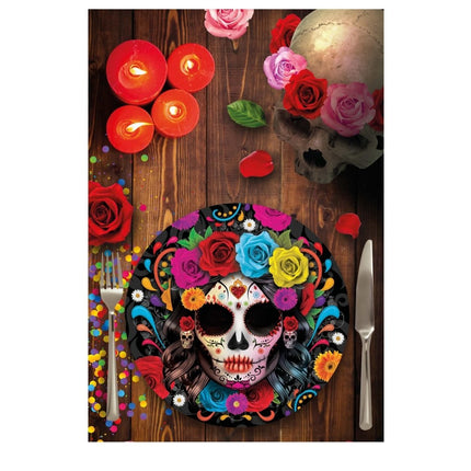 Halloween Borden Doodshoofd 23cm van Fiestas Guirca koop je bij Partywinkel