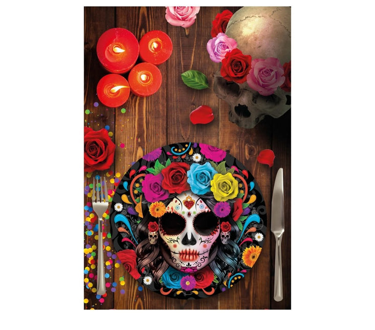Halloween Borden Doodshoofd 23cm van Fiestas Guirca koop je bij Partywinkel