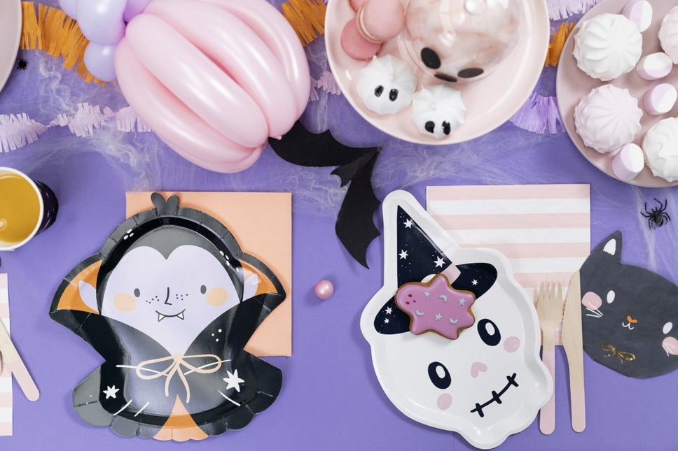Halloween Borden Doodshoofd 27cm 6st van Partydeco koop je bij Partywinkel
