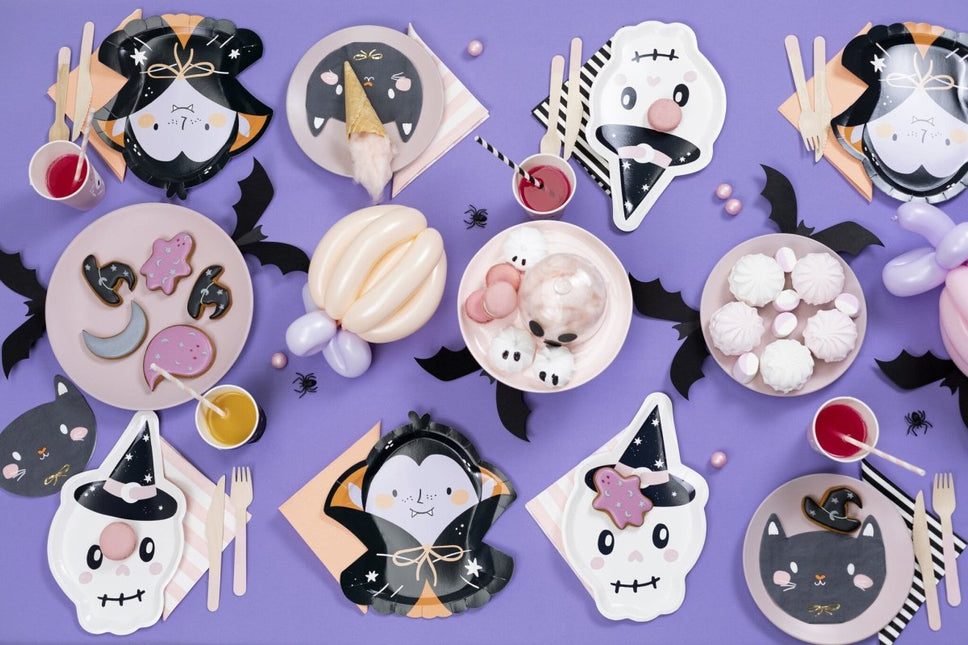 Halloween Borden Doodshoofd 27cm 6st van Partydeco koop je bij Partywinkel