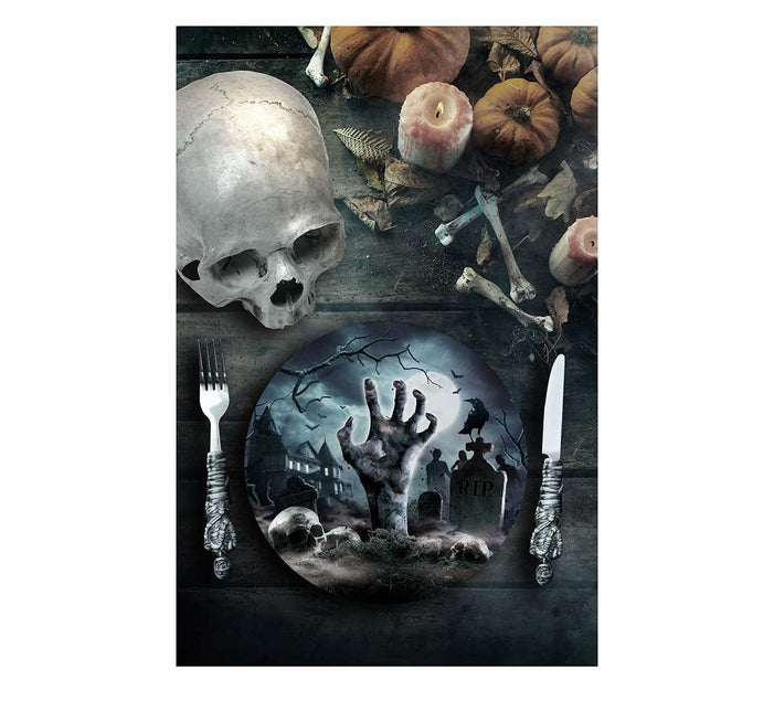 Halloween Borden Kerkhof 23cm 6st van Fiestas Guirca koop je bij Partywinkel
