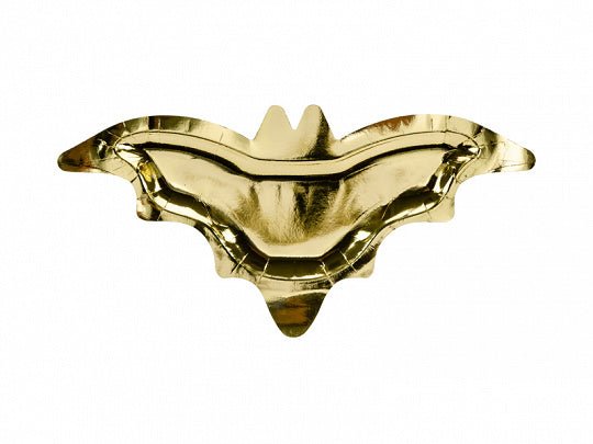 Halloween Borden Vleermuis Goud 37,5cm 6st van Partydeco koop je bij Partywinkel