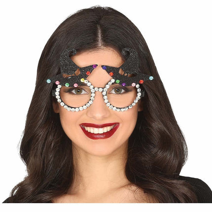 Halloween Bril Heksenhoed Glitter van Fiestas Guirca koop je bij Partywinkel