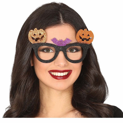 Halloween Bril Pompoen Glitter van Fiestas Guirca koop je bij Partywinkel