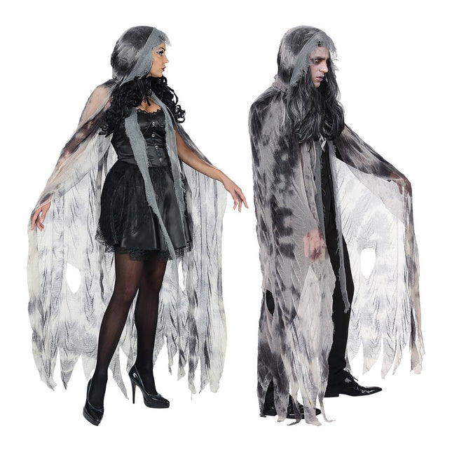 Halloween Cape Grijs Geest van Widmann koop je bij Partywinkel