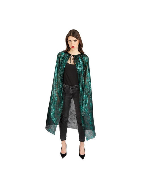 Halloween Cape Groen Spinnenweb van CHAKS koop je bij Partywinkel
