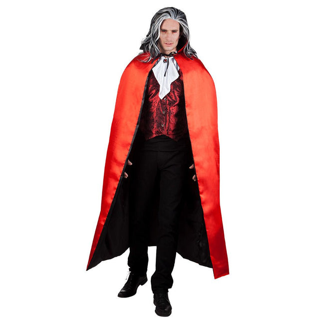 Halloween Cape Omkeerbaar Rood Zwart 1,5m van Boland koop je bij Partywinkel