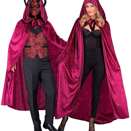 Halloween Cape Rood Fluweel 1,4m van Widmann koop je bij Partywinkel