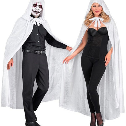 Halloween Cape Wit Fluweel 1,4m van Widmann koop je bij Partywinkel