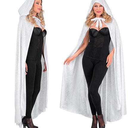Halloween Cape Wit Fluweel 1,4m van Widmann koop je bij Partywinkel