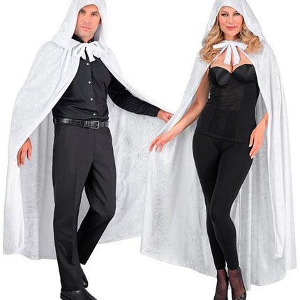 Halloween Cape Wit Fluweel 1,4m van Widmann koop je bij Partywinkel