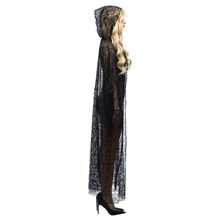Halloween Cape Zwart Dames Doodshoofd van Boland koop je bij Partywinkel