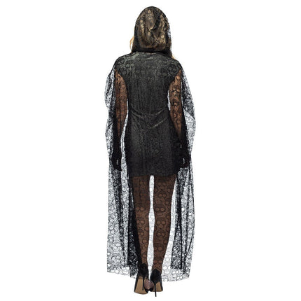 Halloween Cape Zwart Dames Doodshoofd van Boland koop je bij Partywinkel