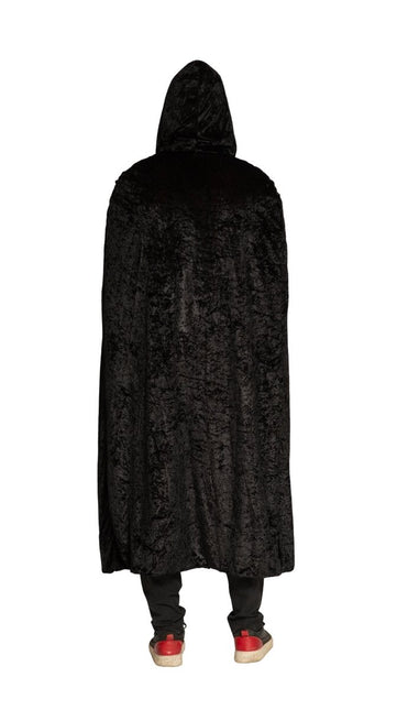 Halloween Cape Zwart Rood Deluxe van Partychimp koop je bij Partywinkel