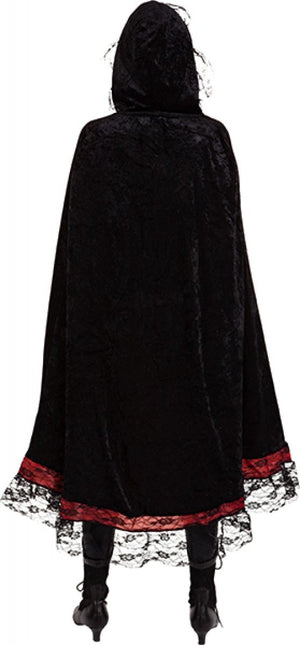 Halloween Cape Zwart Rood Kant van Orlob koop je bij Partywinkel