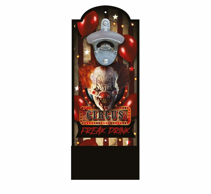 Halloween Deurbord Bier Opener Clown 30cm van Fiestas Guirca koop je bij Partywinkel
