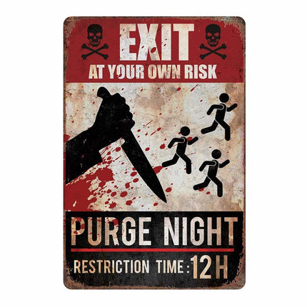 Halloween Deurbord Purge Night Bord 36cm van Fiestas Guirca koop je bij Partywinkel